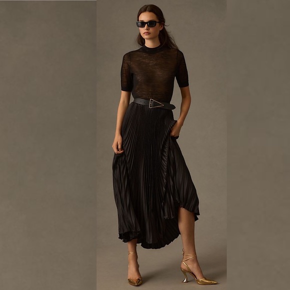 Anthropologie Mac Duggal Pleated Satin SkirtMac Duggal